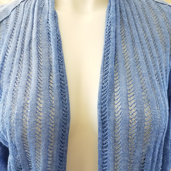 NIC + ZOE Sheer Nights Cardigan Duster Open Front - Picture 6 of 8